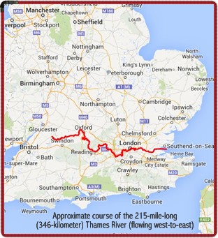 Reference Map - Approximate course of Thames River